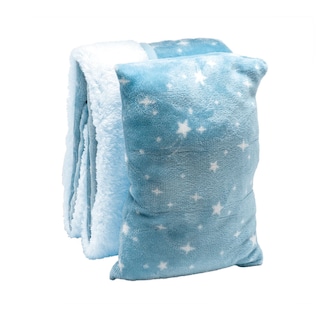 Foto 3 | Set De Frazada Y Almohada Baby Mink Bm06b Azul (100 X 80 Cm)