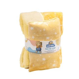 Foto 1 | Set De Frazada Y Almohada Baby Mink Bm06b Amarillo (100 X 80 Cm)