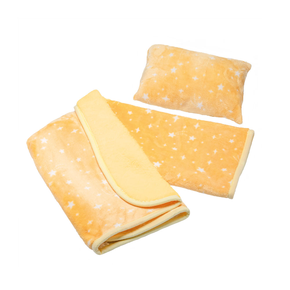 Foto 4 | Set De Frazada Y Almohada Baby Mink Bm06b Amarillo (100 X 80 Cm)
