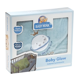 Foto 1 | Cobertor Con Bordado Luminiscente Baby Mink Bm049 Azul (100 X 90 Cm)