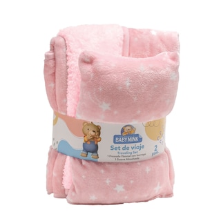 Foto 1 | Set De Frazada Y Almohada Baby Mink Bm06b Rosa (100 X 80 Cm)