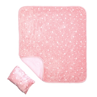 Foto 2 | Set De Frazada Y Almohada Baby Mink Bm06b Rosa (100 X 80 Cm)