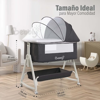 Foto 2 | Magma Life Cuna Colecho 3 En 1 Para Bebé, Cama Multifuncional Con Mosquitero, Altura Ajustable, Convertible A Mecedora