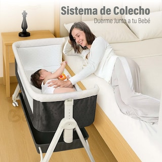 Foto 3 | Magma Life Cuna Colecho 3 En 1 Para Bebé, Cama Multifuncional Con Mosquitero, Altura Ajustable, Convertible A Mecedora
