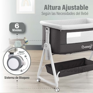 Foto 4 | Magma Life Cuna Colecho 3 En 1 Para Bebé, Cama Multifuncional Con Mosquitero, Altura Ajustable, Convertible A Mecedora