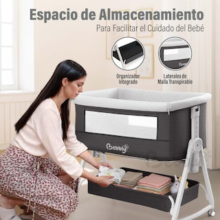 Foto 5 | Magma Life Cuna Colecho 3 En 1 Para Bebé, Cama Multifuncional Con Mosquitero, Altura Ajustable, Convertible A Mecedora
