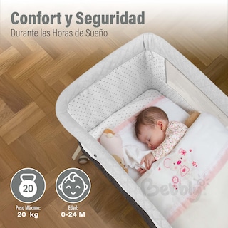 Foto 6 | Magma Life Cuna Colecho 3 En 1 Para Bebé, Cama Multifuncional Con Mosquitero, Altura Ajustable, Convertible A Mecedora