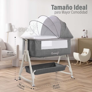 Foto 3 | Magma Life Cuna Colecho 3 En 1 Para Bebé, Cama Multifuncional Con Mosquitero, Altura Ajustable, Convertible A Mecedora