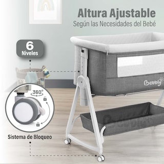 Foto 5 | Magma Life Cuna Colecho 3 En 1 Para Bebé, Cama Multifuncional Con Mosquitero, Altura Ajustable, Convertible A Mecedora