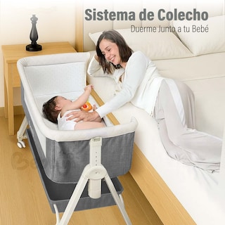 Foto 8 | Magma Life Cuna Colecho 3 En 1 Para Bebé, Cama Multifuncional Con Mosquitero, Altura Ajustable, Convertible A Mecedora