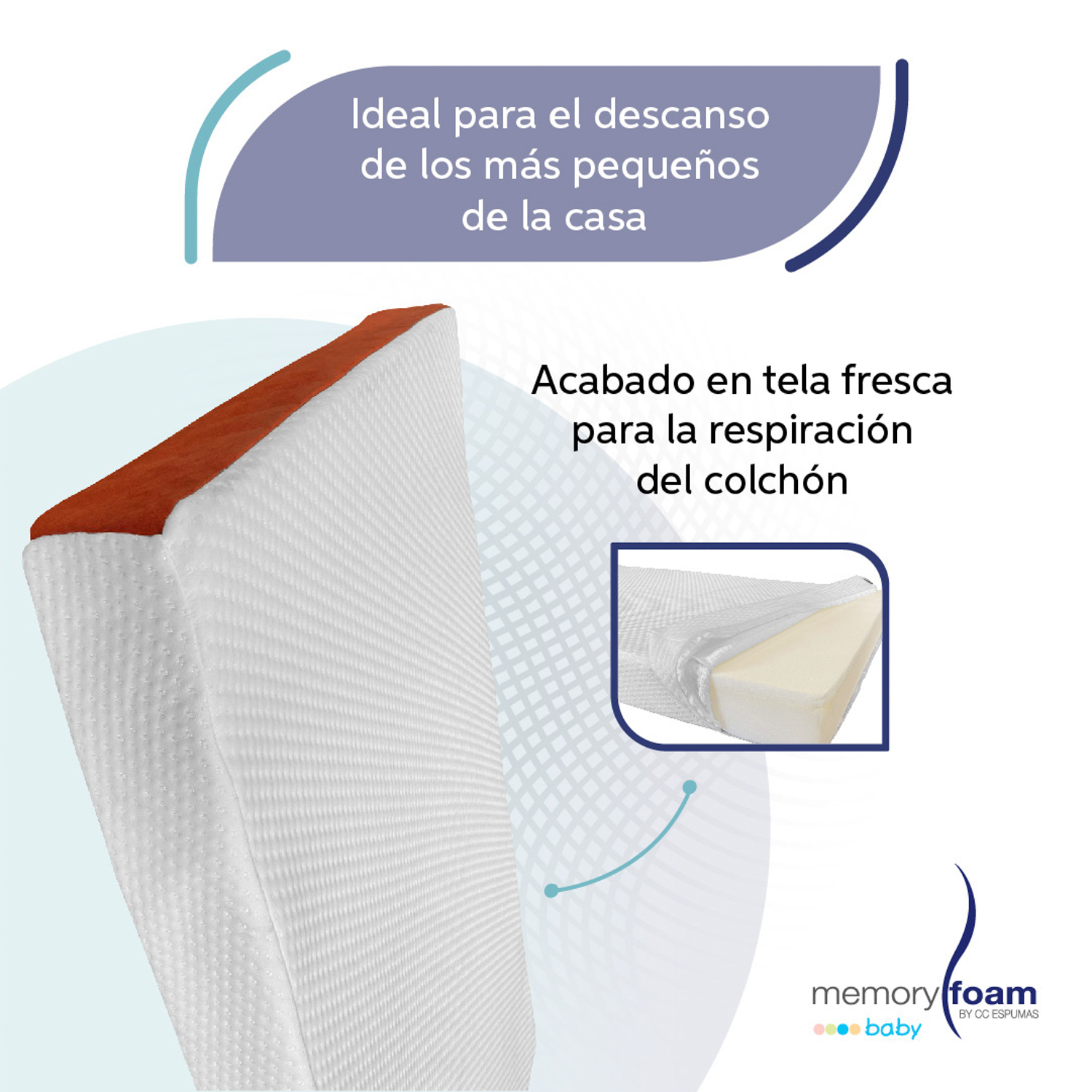 Foto 3 | Colchón Memory Foam Baby Better color Blanco