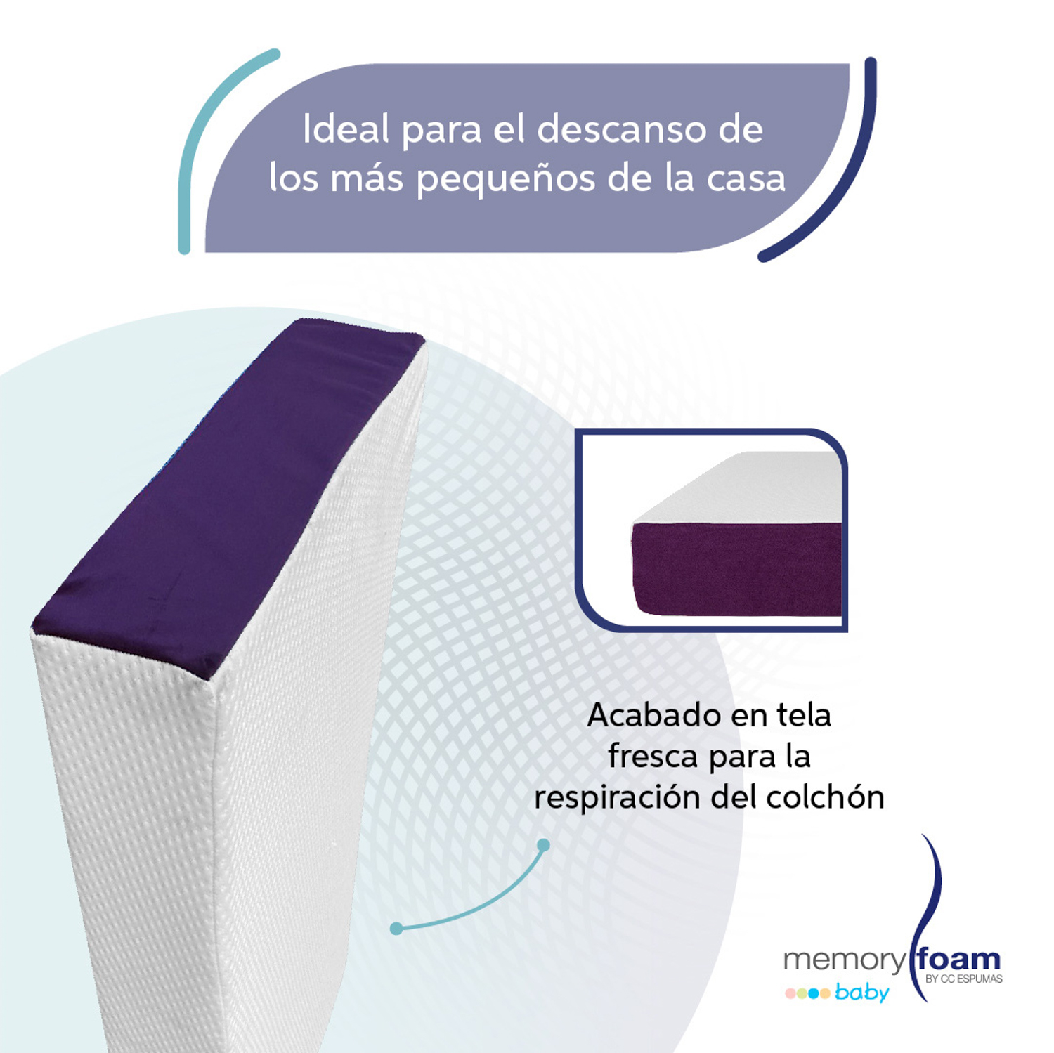 Foto 4 pulgar | Colchón Memory Foam Baby Good 120*60*15 Blanco