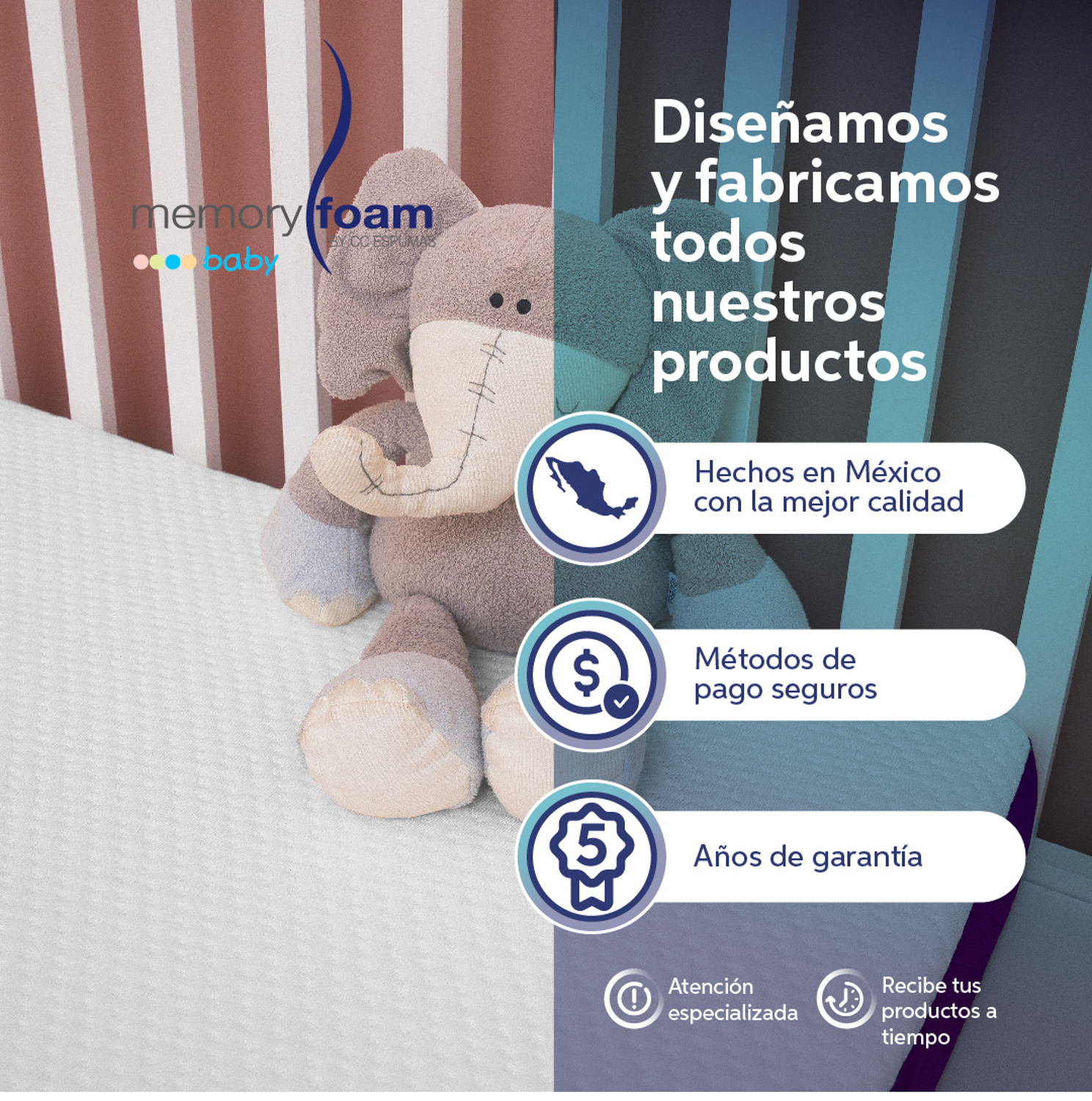 Foto 9 pulgar | Colchón Memory Foam Baby Good 120*60*15 Blanco