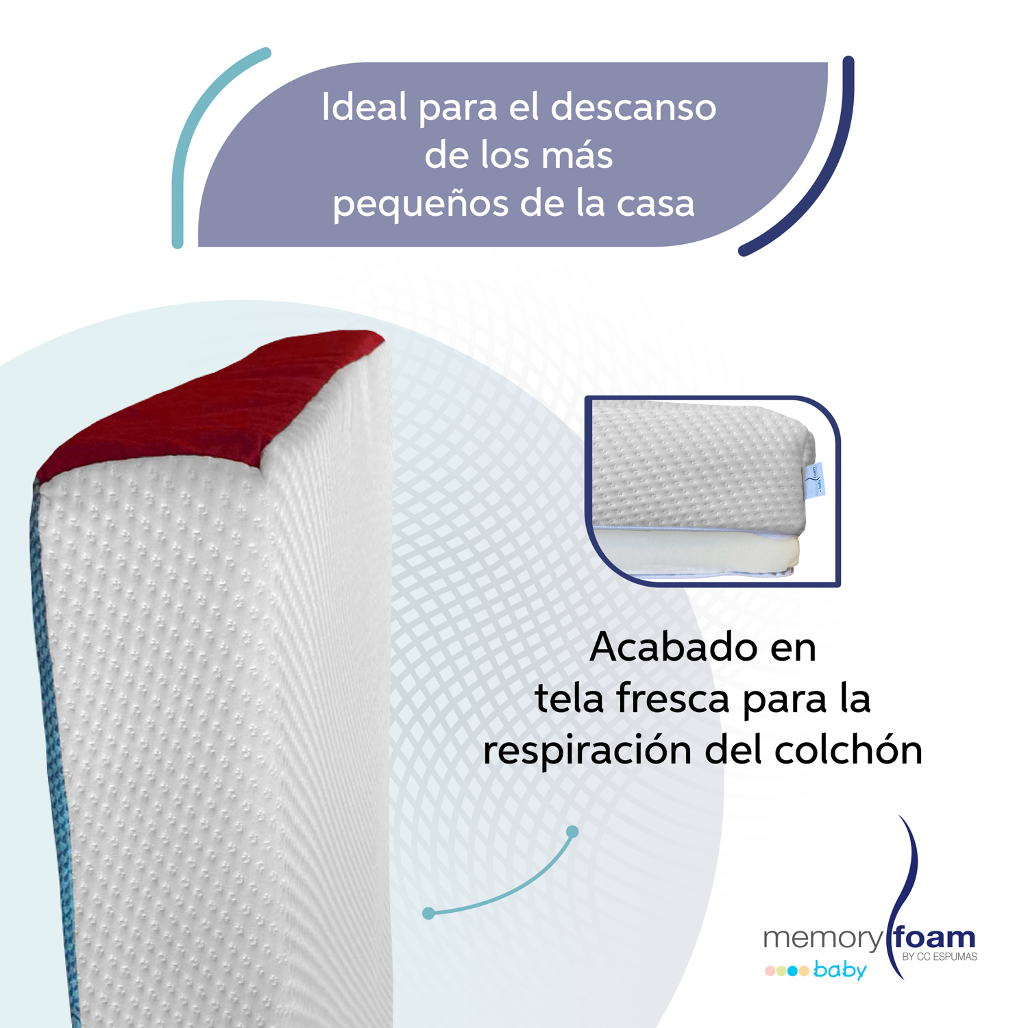 Foto 4 pulgar | Colchón Memory Foam Baby Great 120*60*12 Blanco