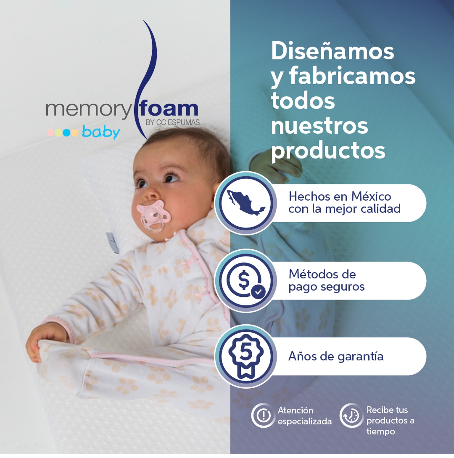 Foto 6 | Colchón Memory Foam Antirreflujo Plegable color Blanco