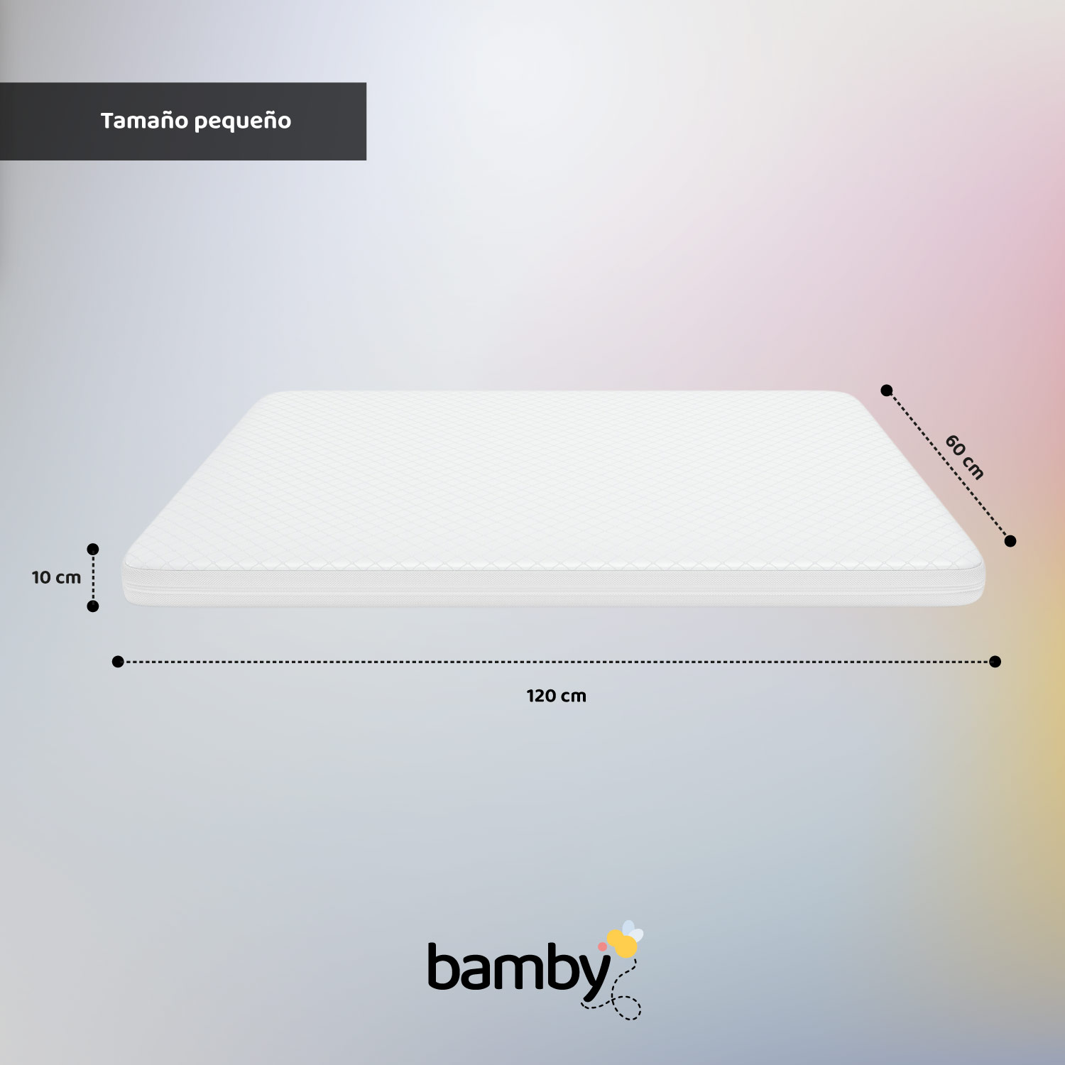 Foto 3 | Colchón Cuna Impermeable Memory 120x60x10 Small Bamby