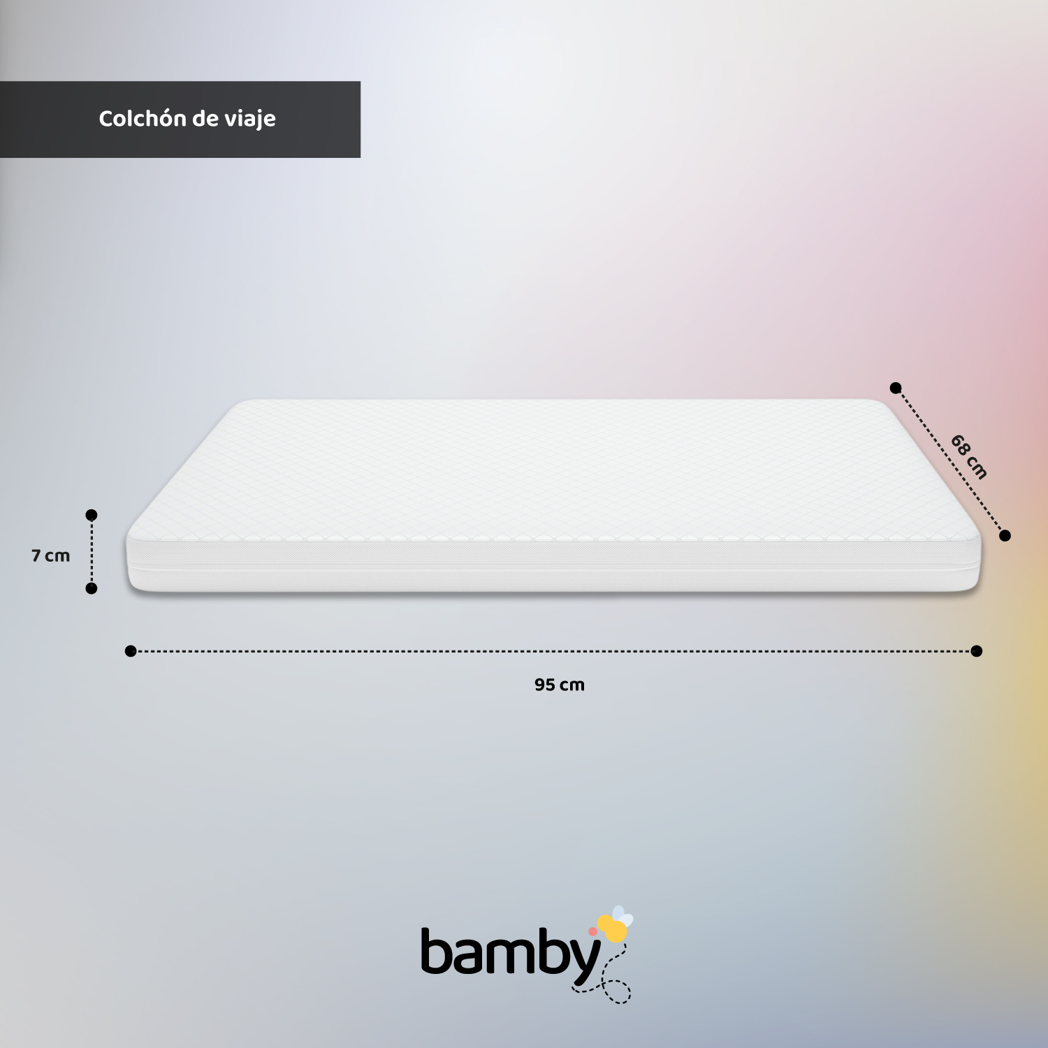 Foto 3 | Colchón Cuna De Viaje Impermeable Memory 95x68x6 Trip