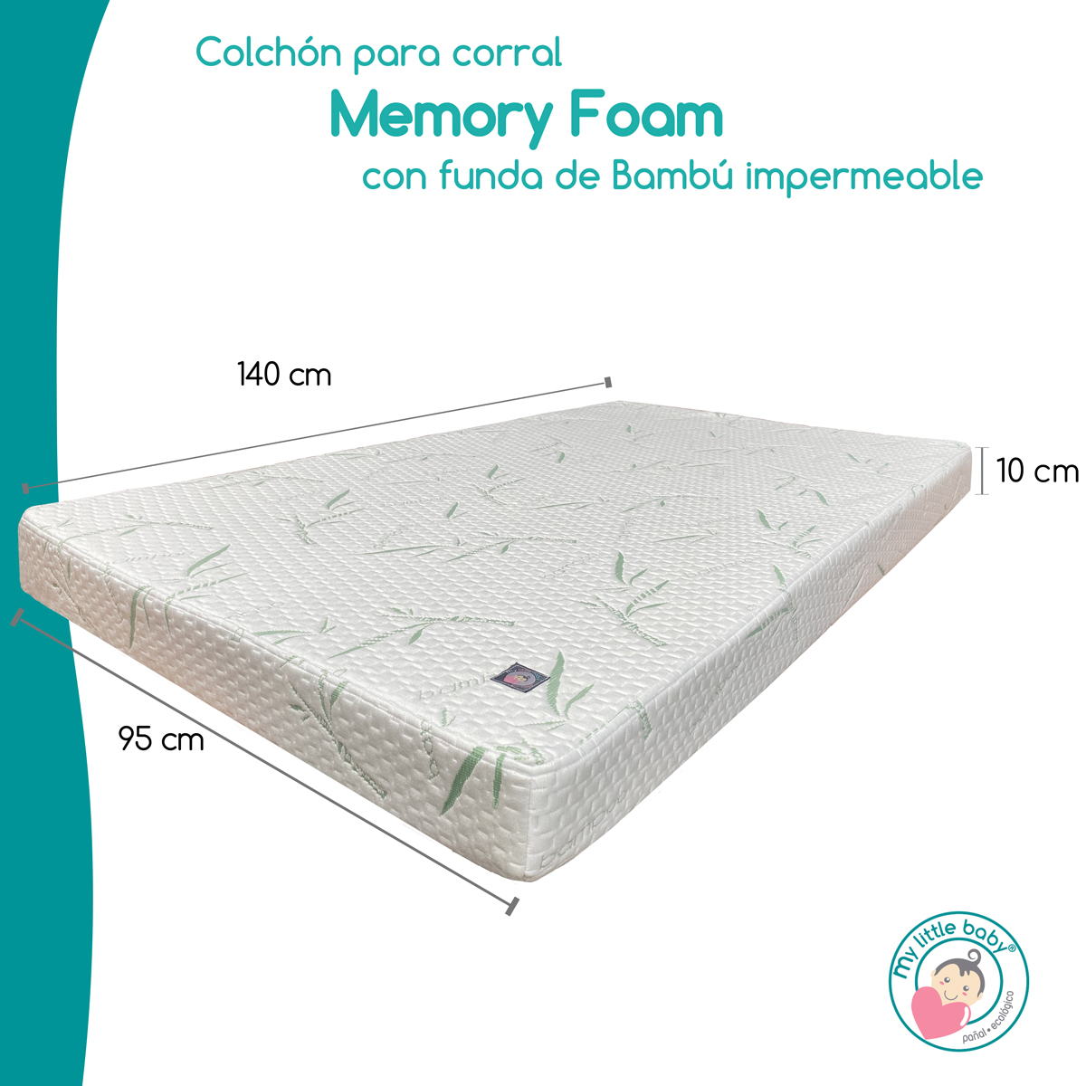 Foto 2 | Colchón de Cuna de Bebé Funda de Bambú Impermeable y Transpirable Colchon Dorm