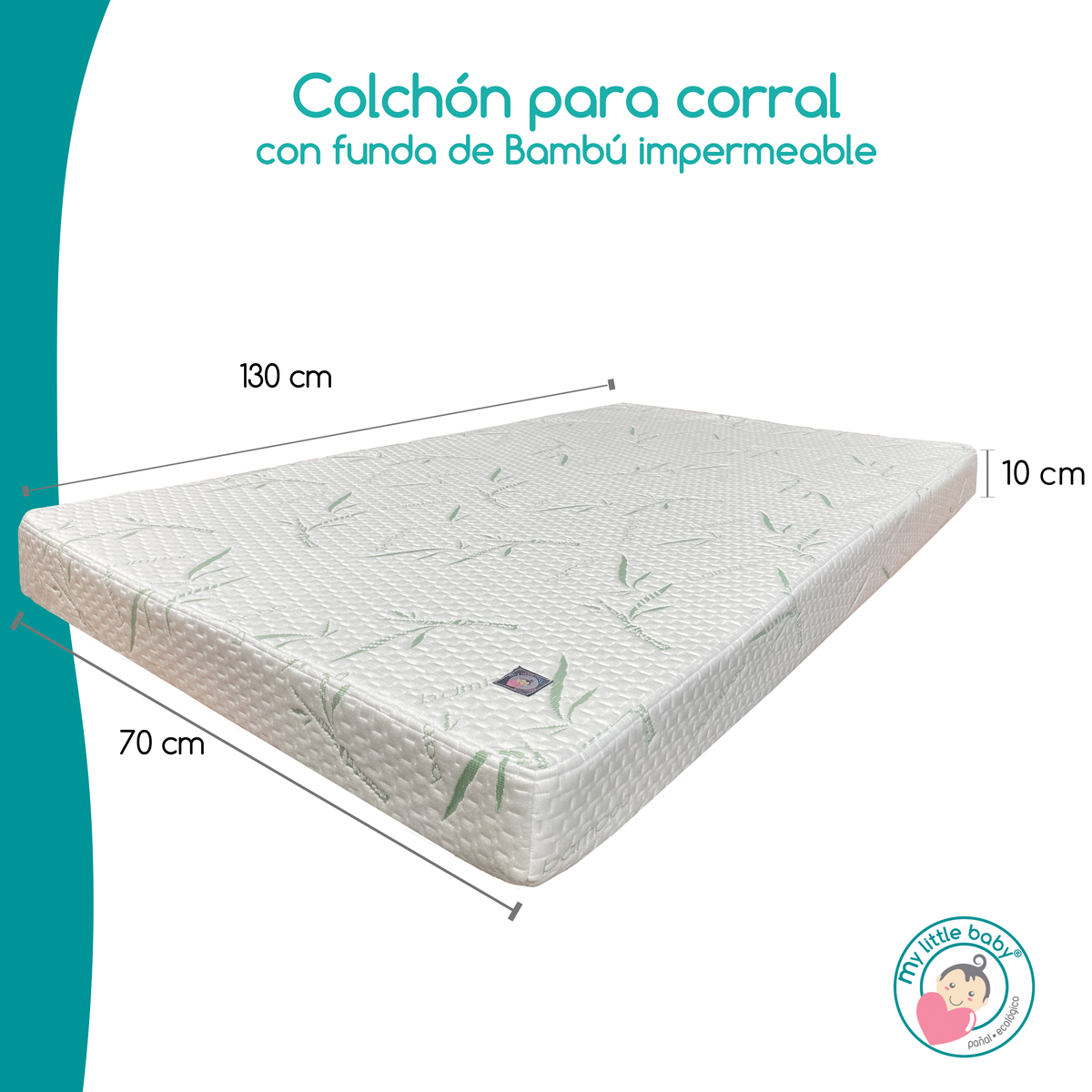 Foto 3 | Colchón de Cuna de Bebé Funda de Bambú Impermeable y Transpirable