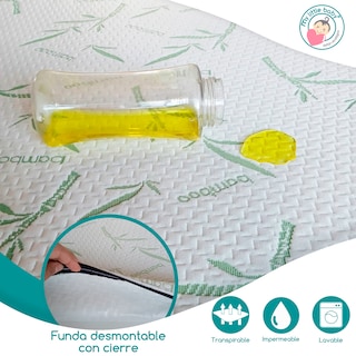 Foto 3 | Colchón de Cuna de Bebé 60 x 120 Funda de Bambú Impermeable y Transpirable