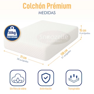 Foto 4 | Snoozelle Comfort Colchón Para Cuna, Espuma De Alta Densidad, Memory Foam, Antideslizante, Impermeable, Hipoalergénico