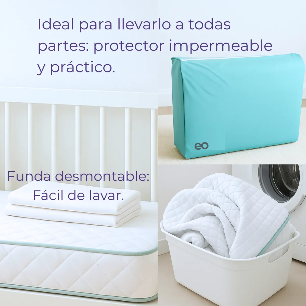 Foto 4 pulgar | Colchón Para Cuna  Corral. Medidas 1m X .70m  Eo Safe Imports Esi-21064 Blanco
