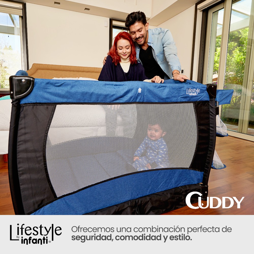 Foto 8 pulgar | Cuna De Viaje Infanti Cuddy Ultracompacta Convertible A Mecedora Color Gris