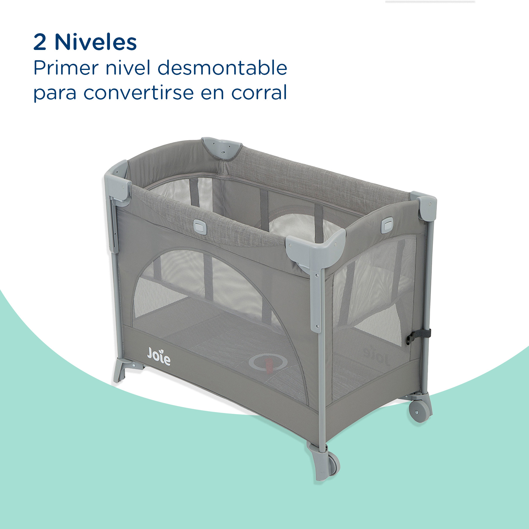 Foto 4 | Cuna Corral Joie Kubbie Sleep Gris