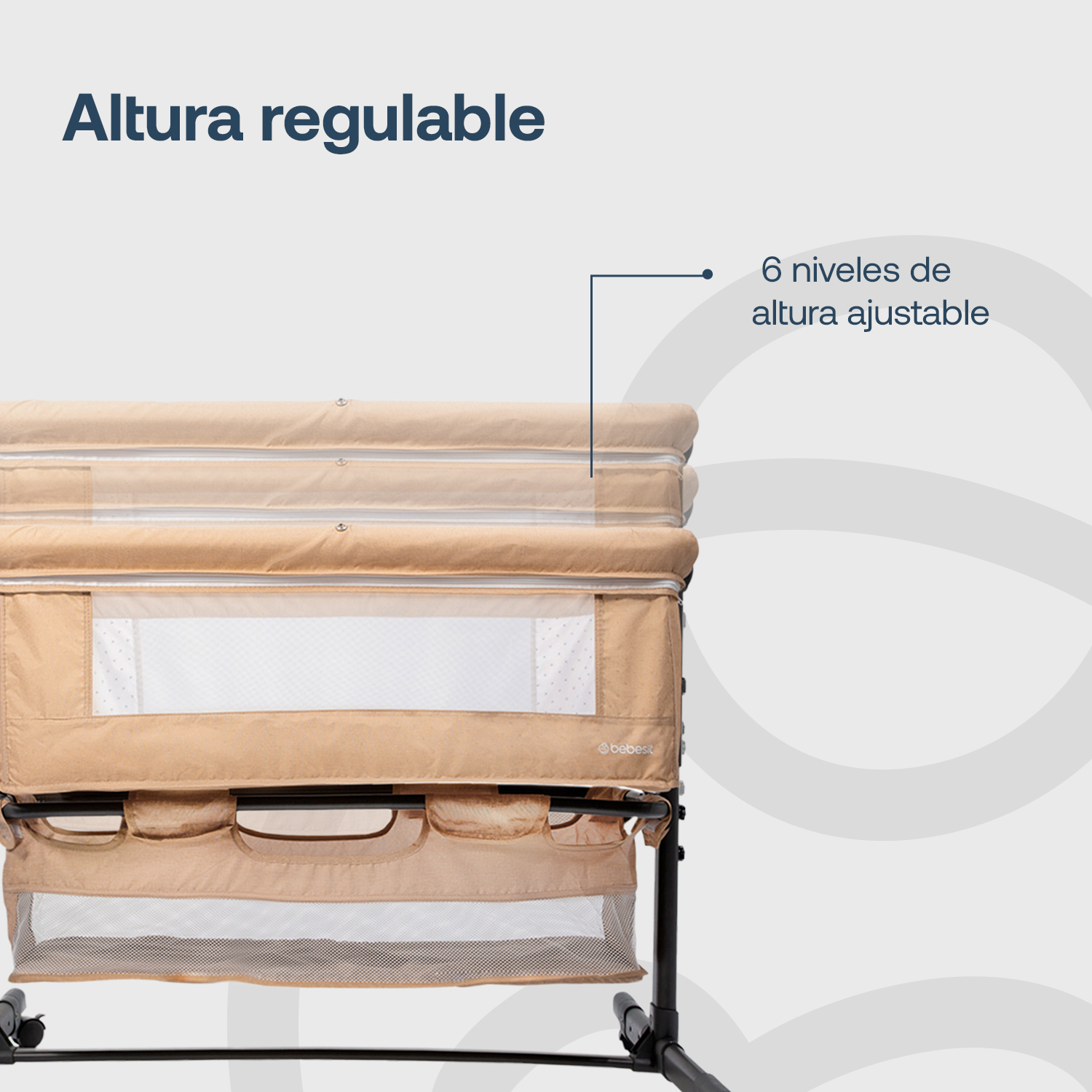 Foto 7 pulgar | Cuna Corral Bebe Bassinet Bebesit Colecho Plegable Viajero Color Beige