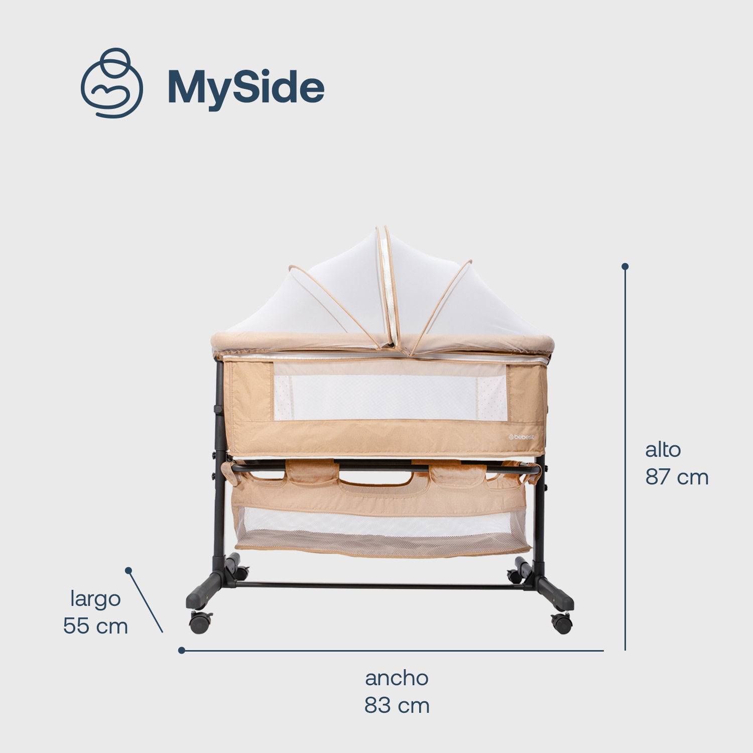 Foto 8 | Cuna Corral Bebe Bassinet Bebesit Colecho Plegable Viajero Color Beige