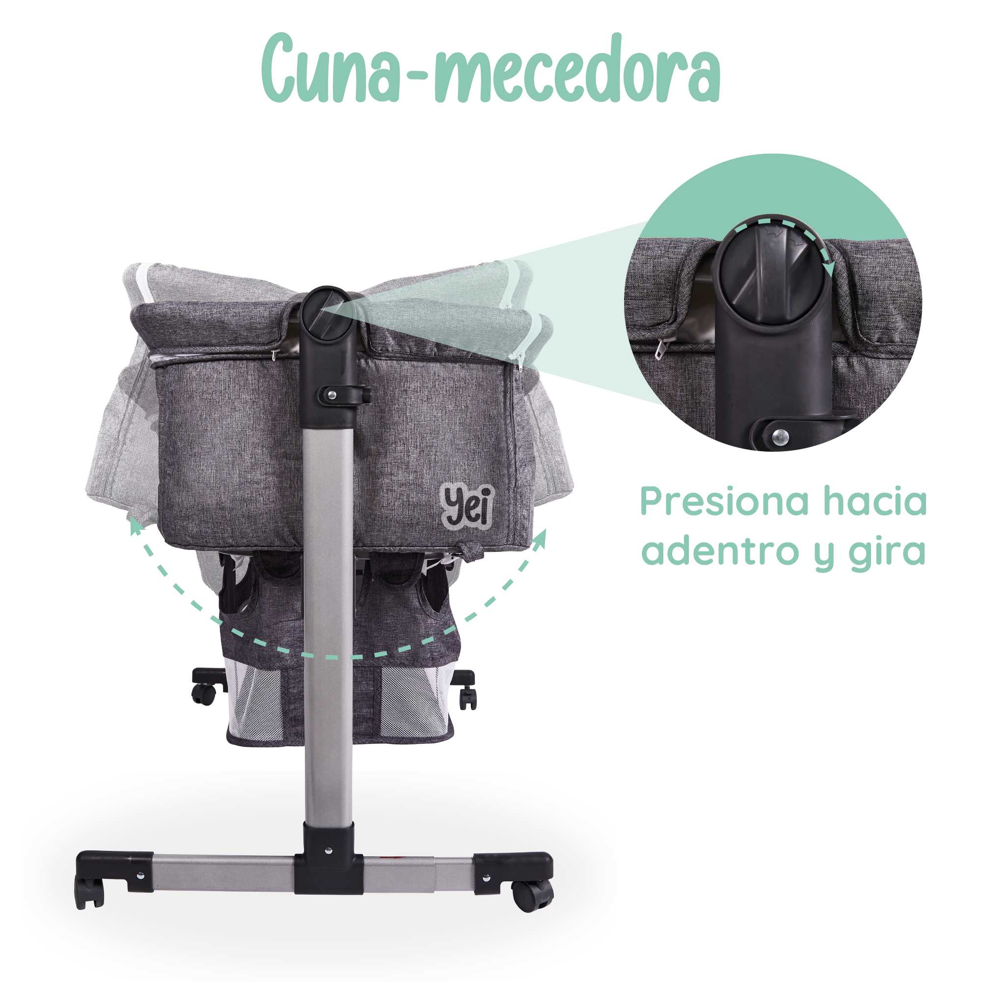 Foto 9 pulgar | Cuna para Recién Nacido Yei Gris