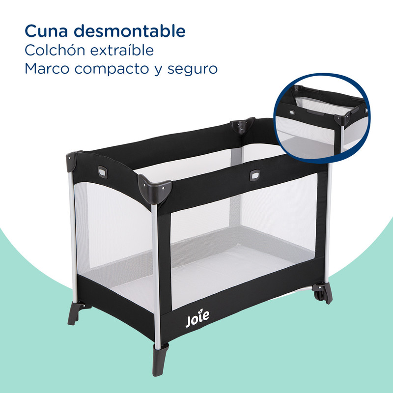 Foto 3 | Cuna Kubbie Joie Corral Compacto Negro