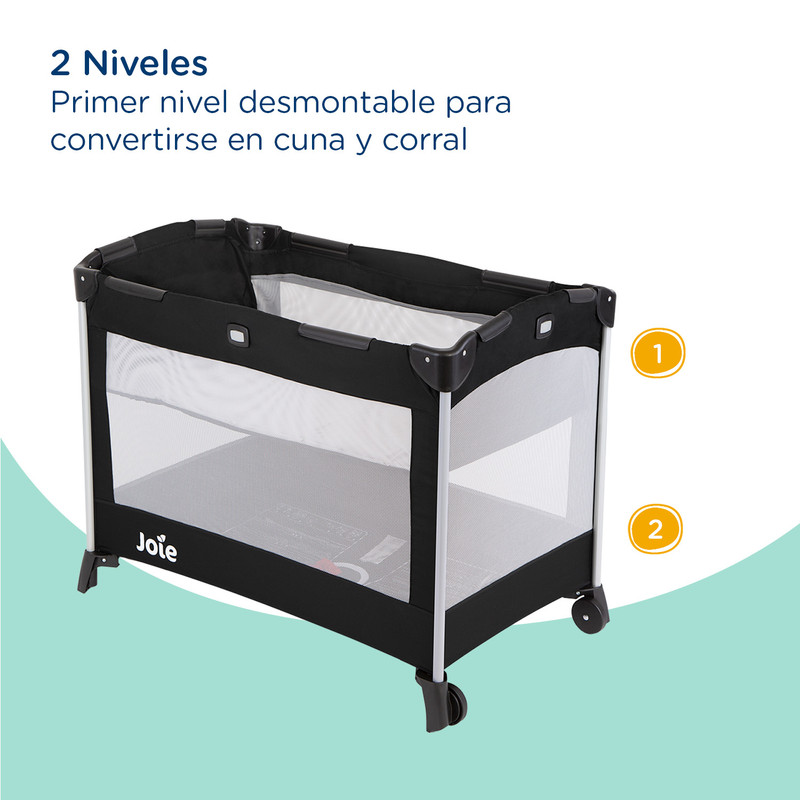 Foto 5 | Cuna Kubbie Joie Corral Compacto Negro