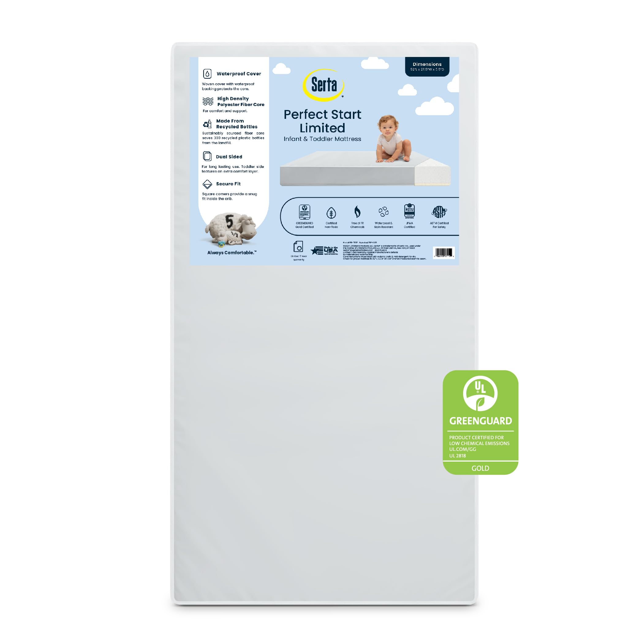 Colchón De Cuna Serta Perfect Start Limited De Doble Cara - Venta Internacional. $2,611