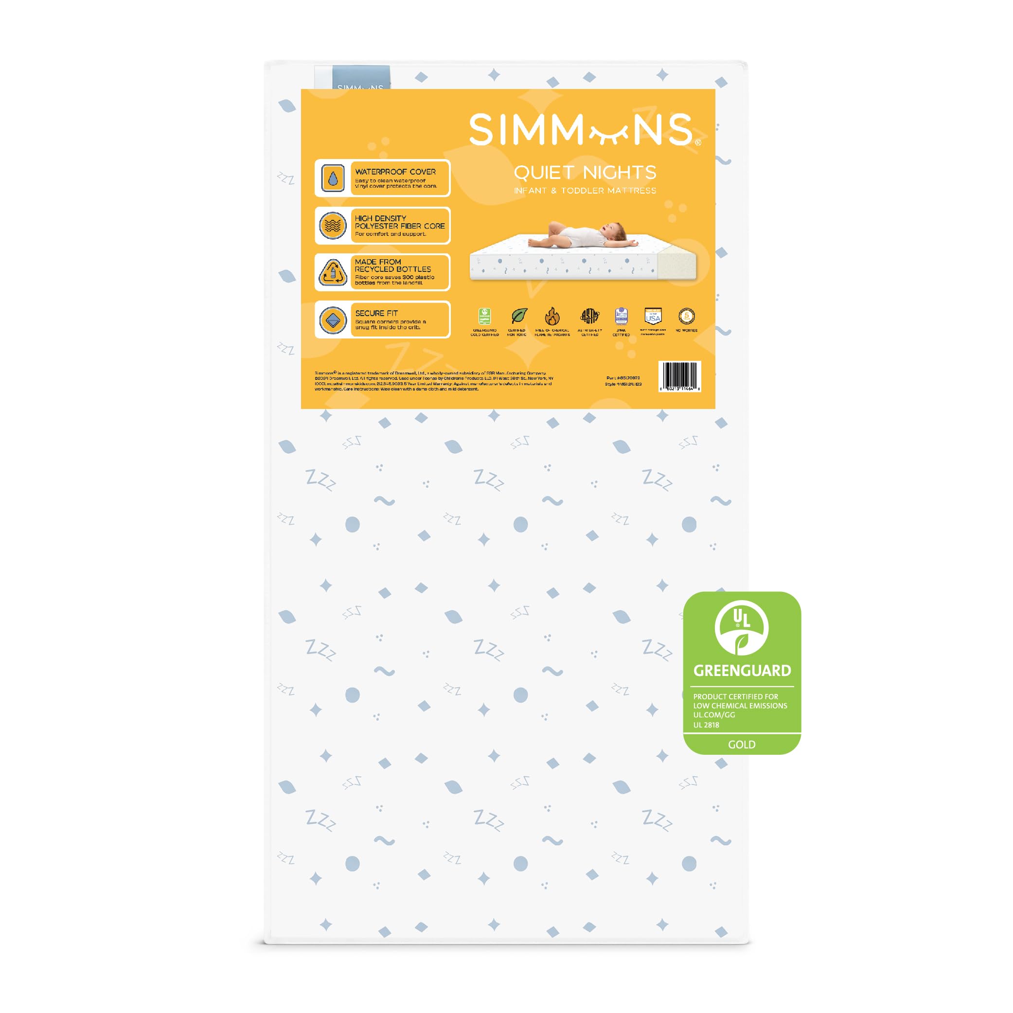 Foto 2 pulgar | Colchón Impermeable Simmons Kids Quiet Nights para Cuna - Venta Internacional
