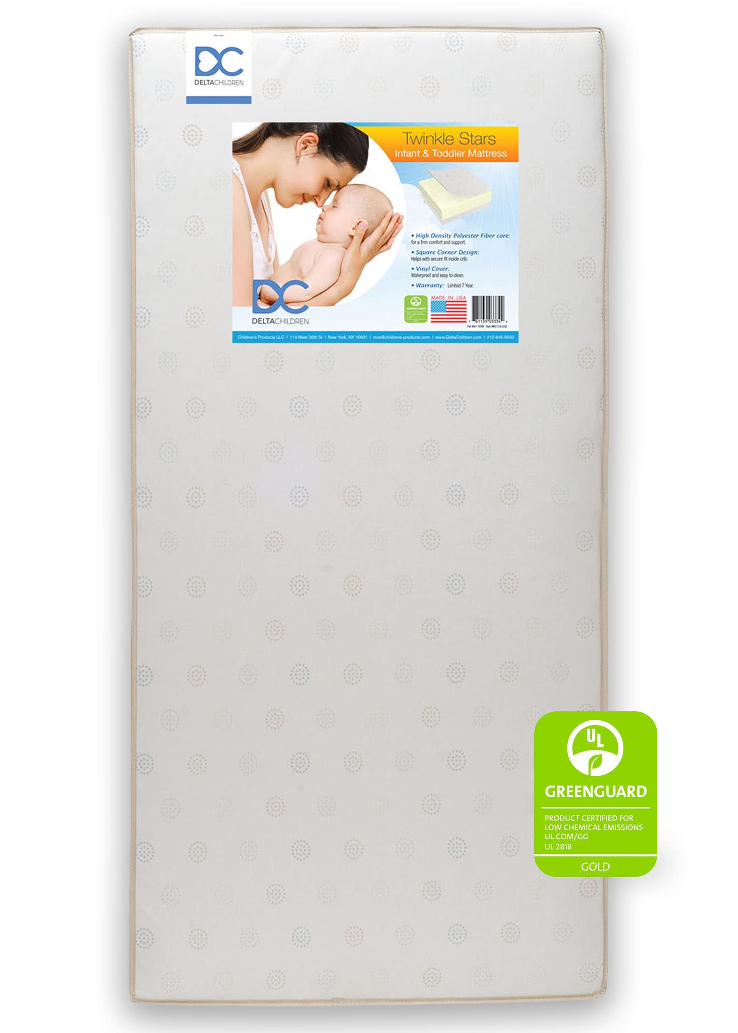 Foto 2 pulgar | Colchón Para Cunas Y Niños Pequeños Delta Children Twinkle Stars - Venta Internacional.