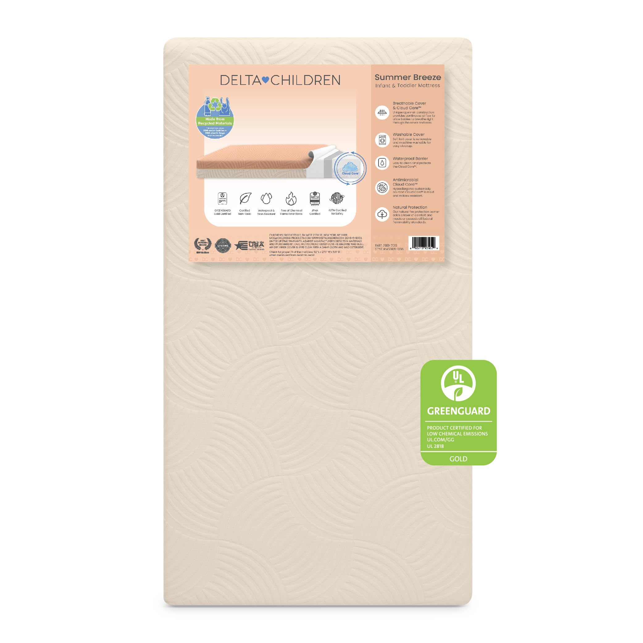 Colchón Delta Children Summer Breeze Rosa para Cuna - Venta Internacional $4,033