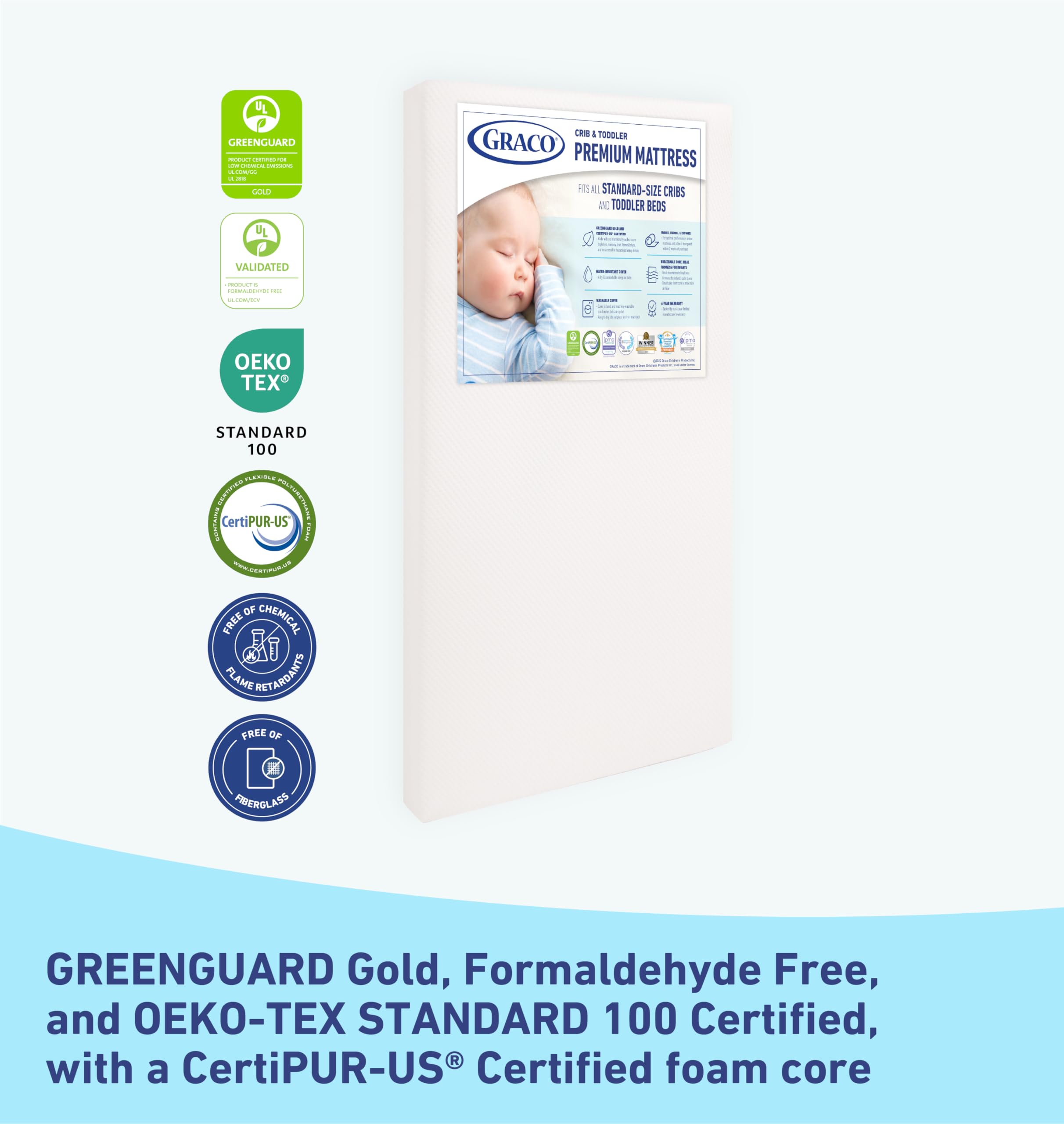 Foto 2 | Colchón Para Cuna Graco Premium Greenguard Gold Certified - Venta Internacional.