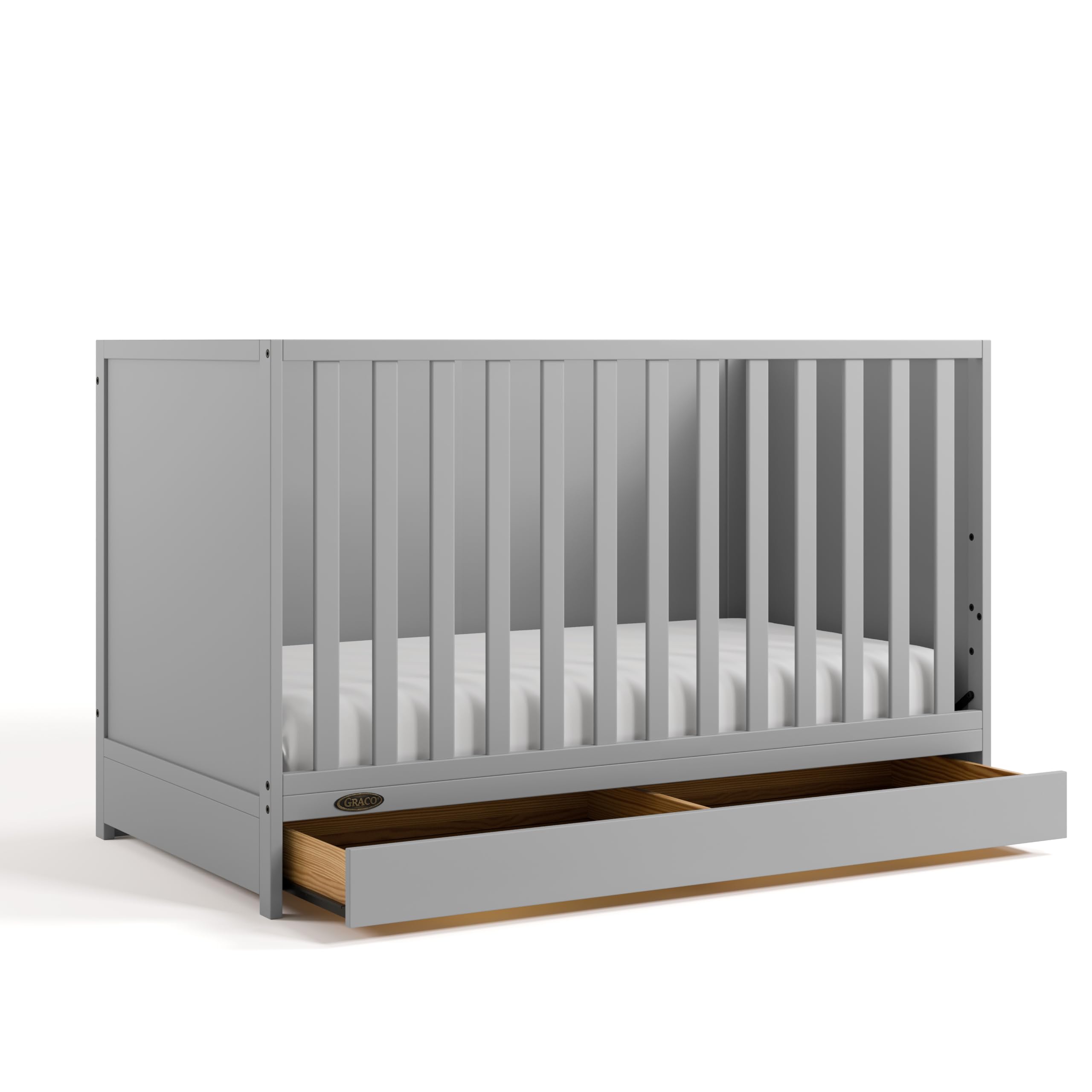 Foto 1 | Cuna Convertible Graco Theo Con Cajón De Almacenamiento, Color Gris Guijarro - Venta Internacional.