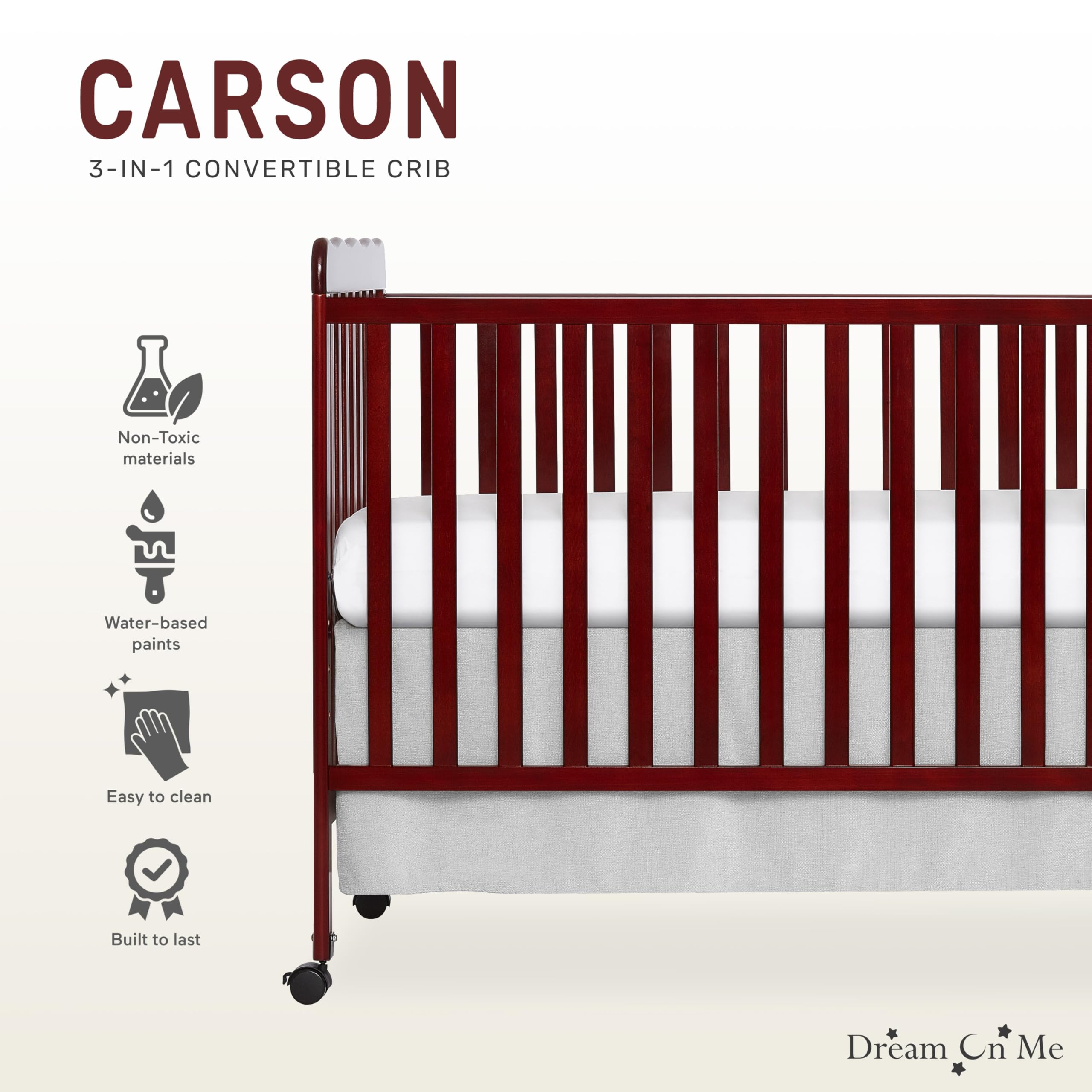 Foto 4 | Cuna Convertible Dream On Me Carson Classic Madera de Pino y Cerezo - Venta Internacional