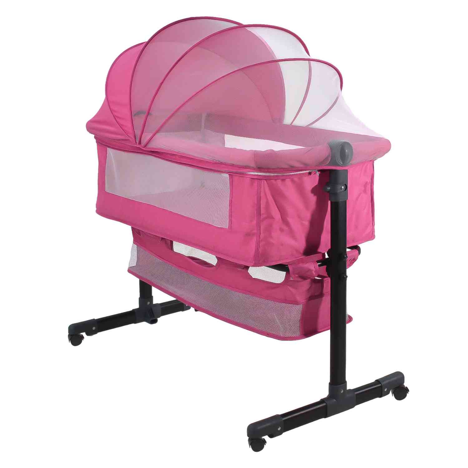 Cuna Colecho Bebe Cama Corral Ruedas Mosquitero Abatible Rosa