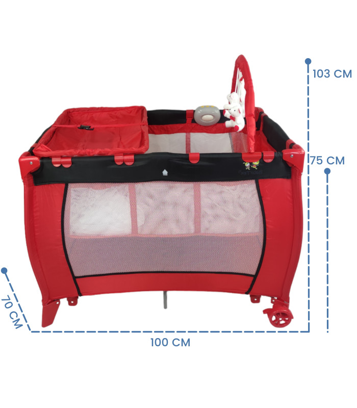 Foto 3 | Cuna Portátil Genérica Plegable color Rojo