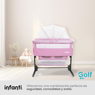 Foto 7 | Cuna Colecho Infanti Golf Antirreflujo y Mecedora Rosa