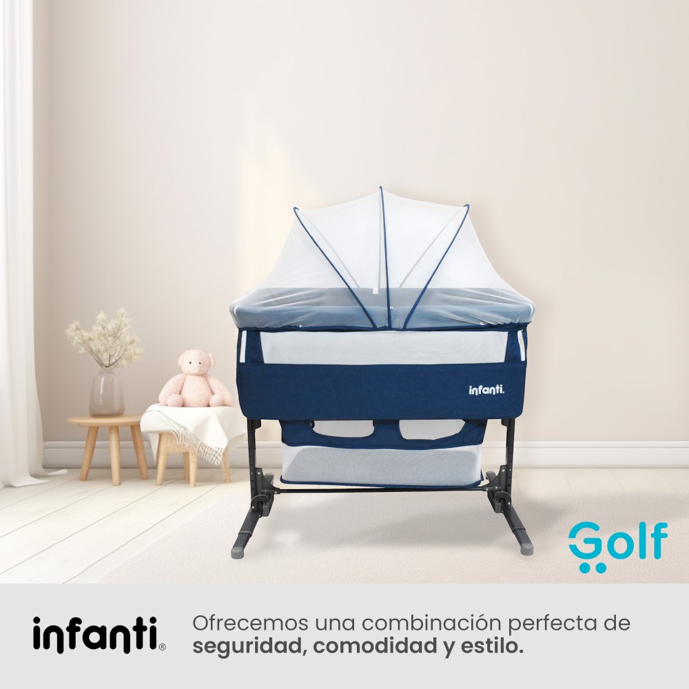 Foto 7 | Cuna Colecho Infanti Golf Antirreflujo y Mecedora Azul