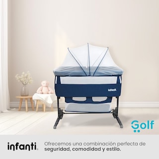 Foto 7 | Cuna Colecho Infanti Golf Antirreflujo y Mecedora Azul
