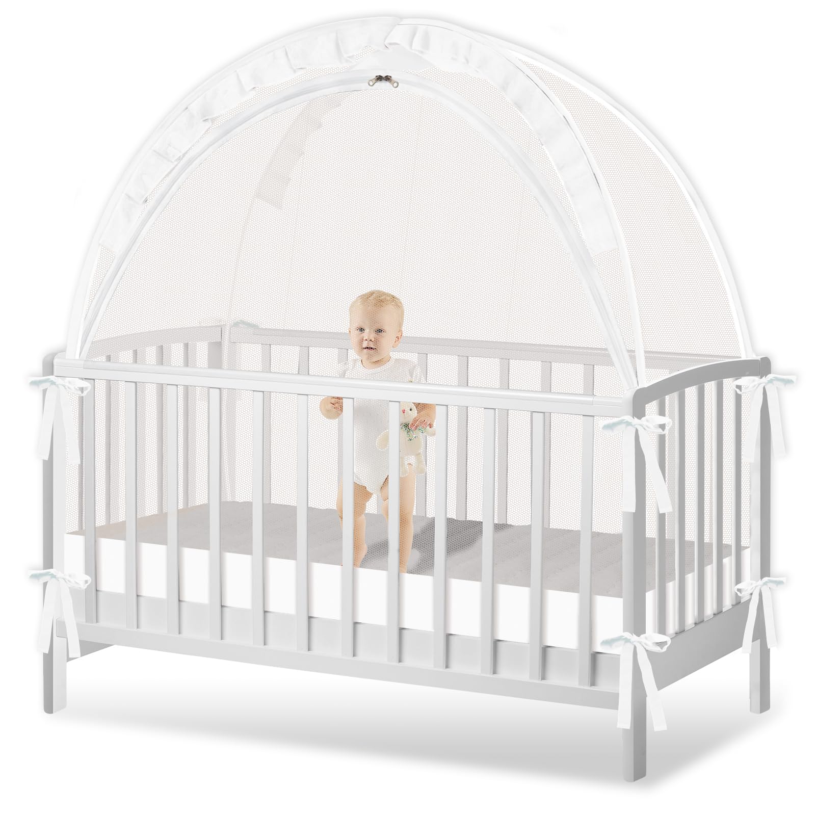 Foto 1 | Red Genérica Para Cuna Crib Tent Para Mantener Al Bebé En Blanco - Venta Internacional.