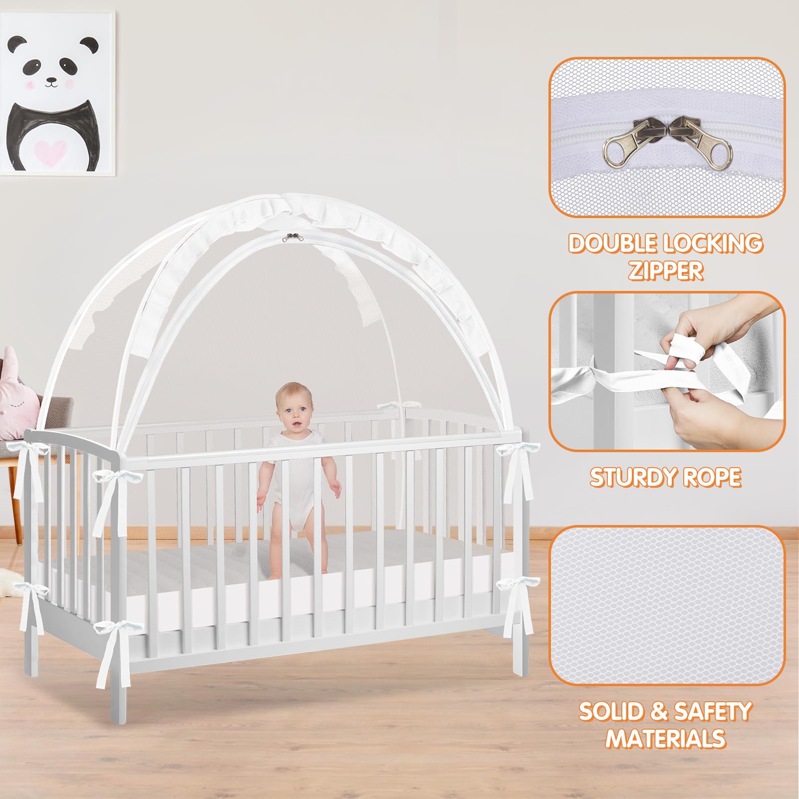 Foto 4 | Red Genérica Para Cuna Crib Tent Para Mantener Al Bebé En Blanco - Venta Internacional.