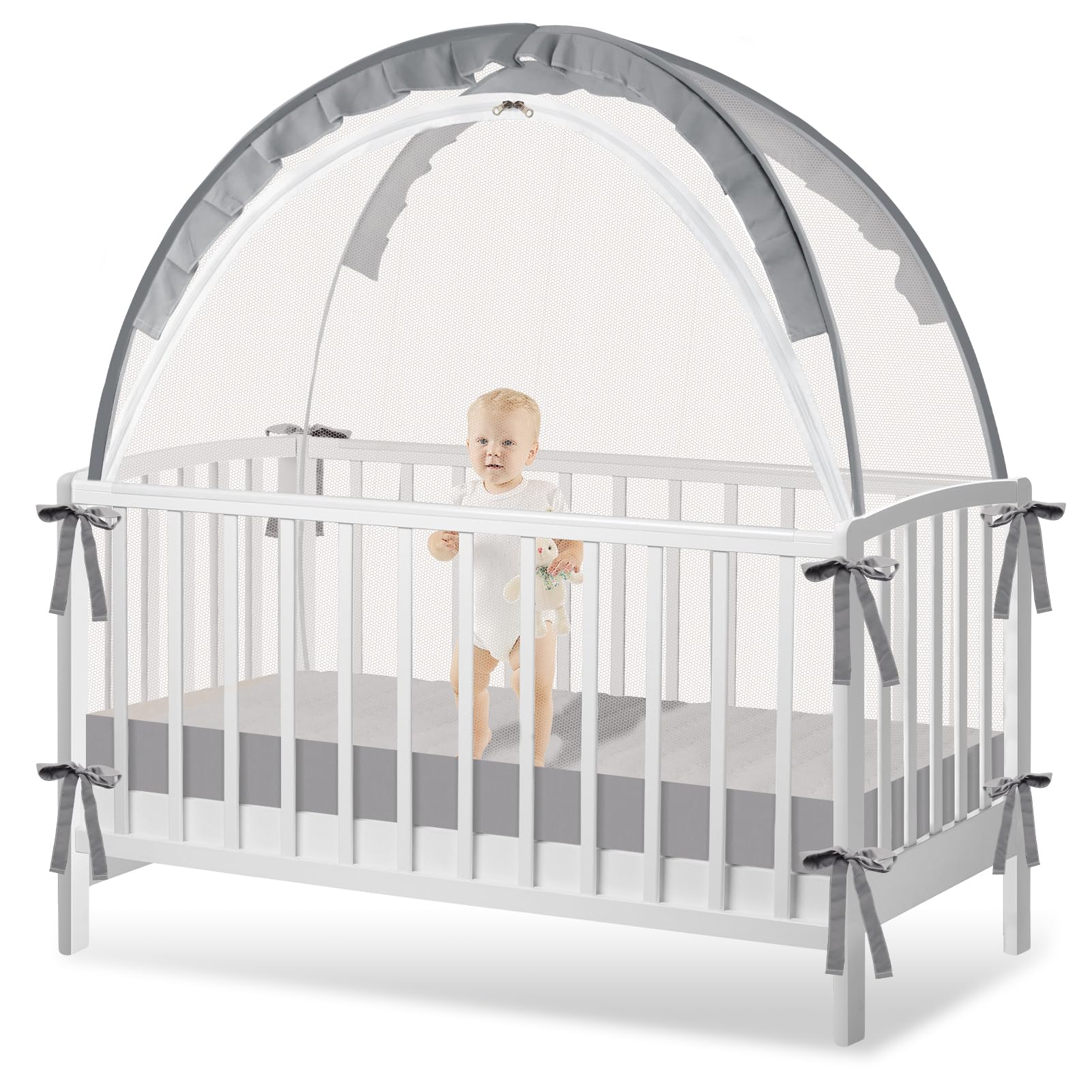Foto 1 | Funda De Red De Seguridad Genérica Para Cuna Crib Tent, Gris, Grande - Venta Internacional.