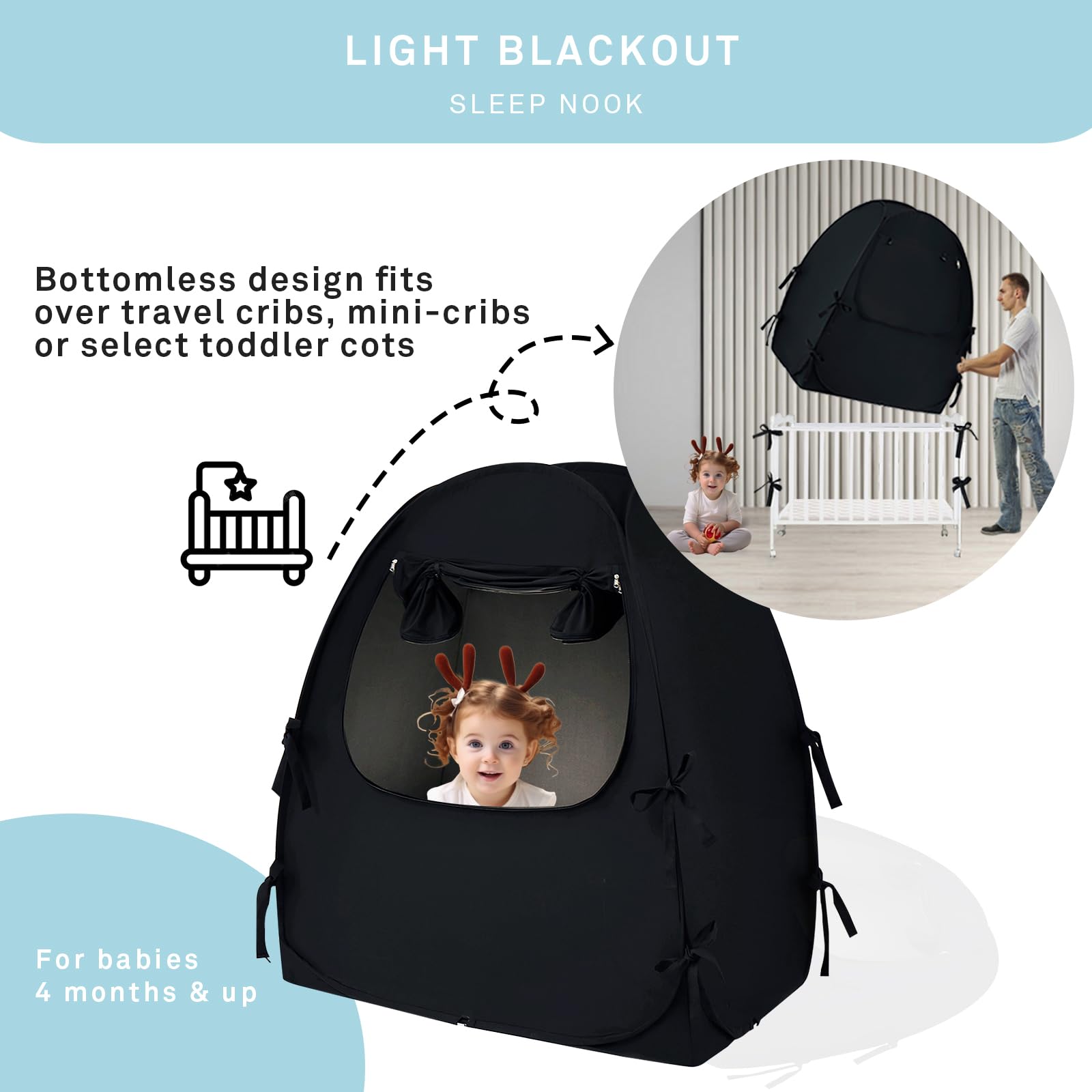 Foto 7 pulgar | Carpa Plegable Mengersi para Cuna-Venta Internacional