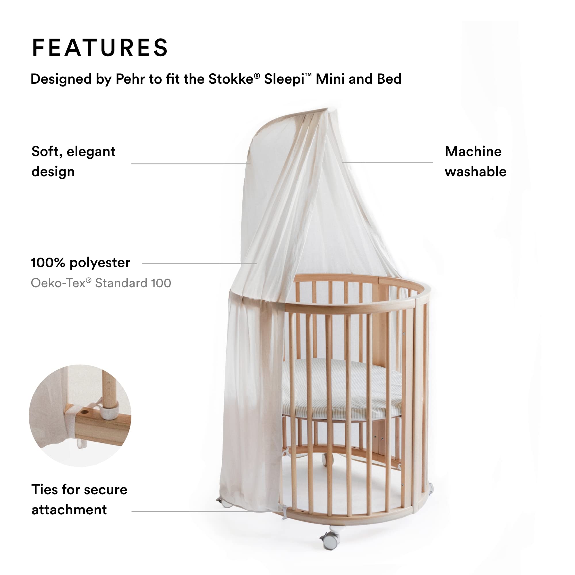 Foto 3 pulgar | Toldo para Cuna Stokke Sleepi de Pehr Grey para Sleepi Mini y Cuna/Cama - Venta Internacional